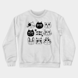 Funny Cat Heads Crewneck Sweatshirt